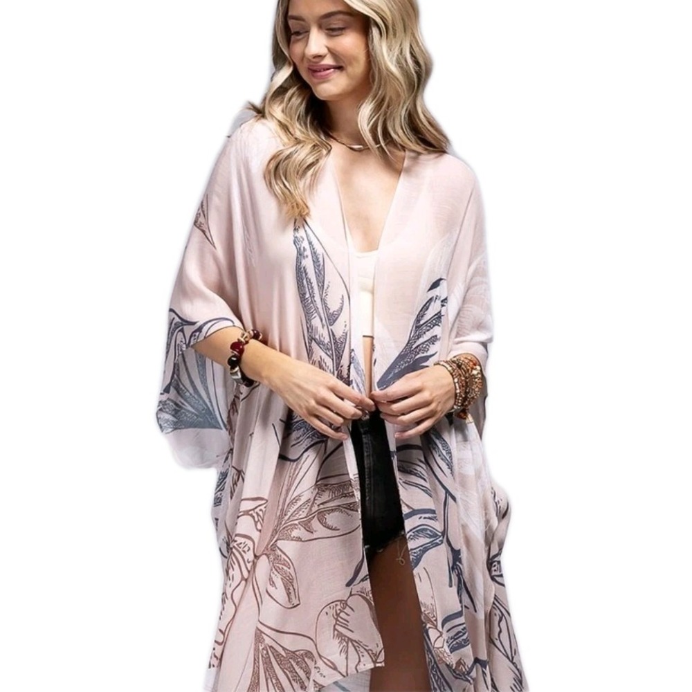One By Onedder Bohemian Kimono Cardigan One Size Flowy Lightweight Summer